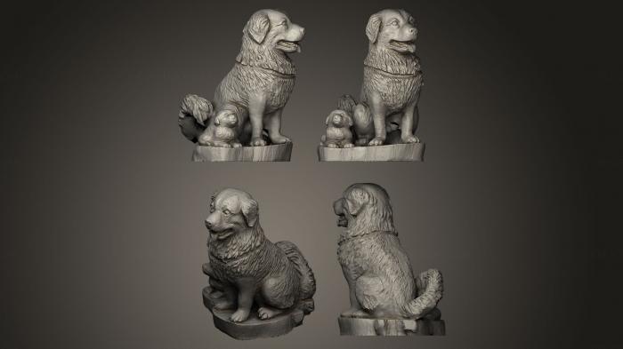 نموذج ثلاثي الأبعاد لآلة CNC التماثيل الحيوانية كلب وجرو